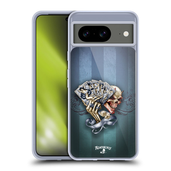 Alchemy Gothic Skull And Cards Read 'Em And Weep Soft Gel Case for Google Pixel 8
