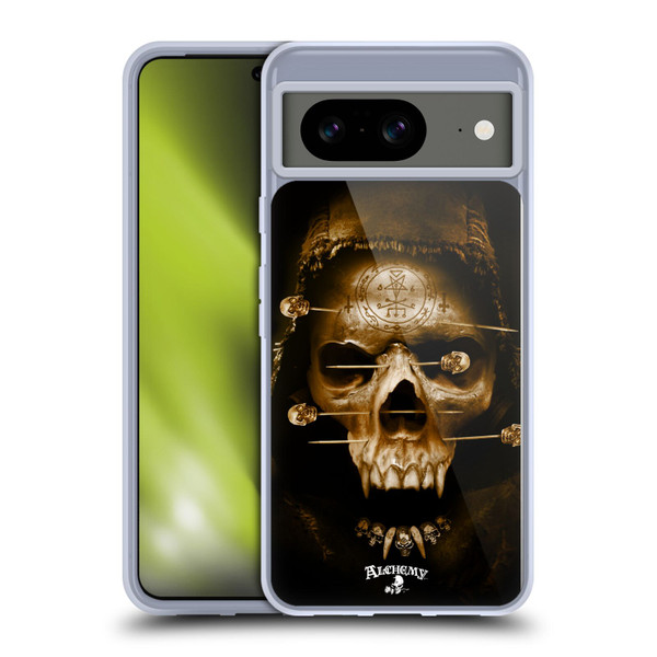 Alchemy Gothic Skull Death Fetish Soft Gel Case for Google Pixel 8