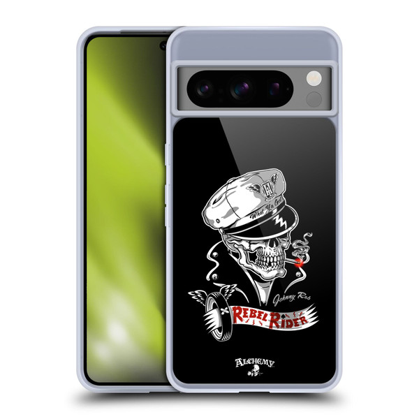 Alchemy Gothic Skull Rebel Rider Soft Gel Case for Google Pixel 8 Pro