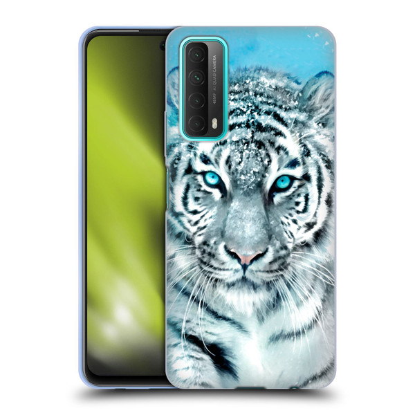 Aimee Stewart Animals White Tiger Soft Gel Case for Huawei P Smart (2021)