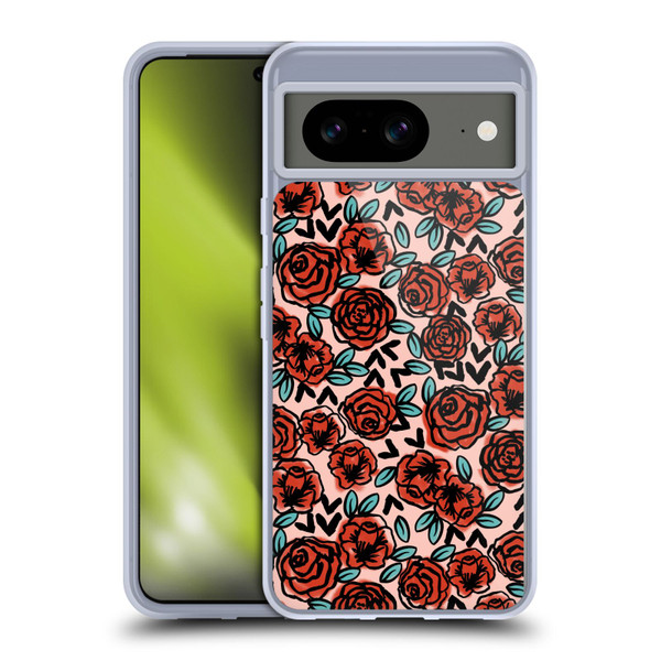Andrea Lauren Design Lady Like Red Floral Soft Gel Case for Google Pixel 8