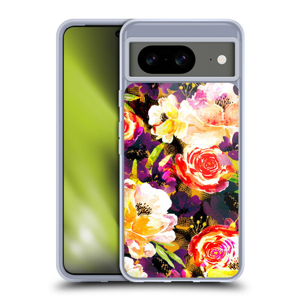 Anis Illustration Flowers Purple Soft Gel Case for Google Pixel 8