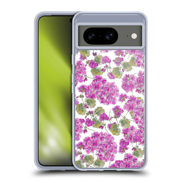 Anis Illustration Flower Pattern 2 Purple Soft Gel Case for Google Pixel 8