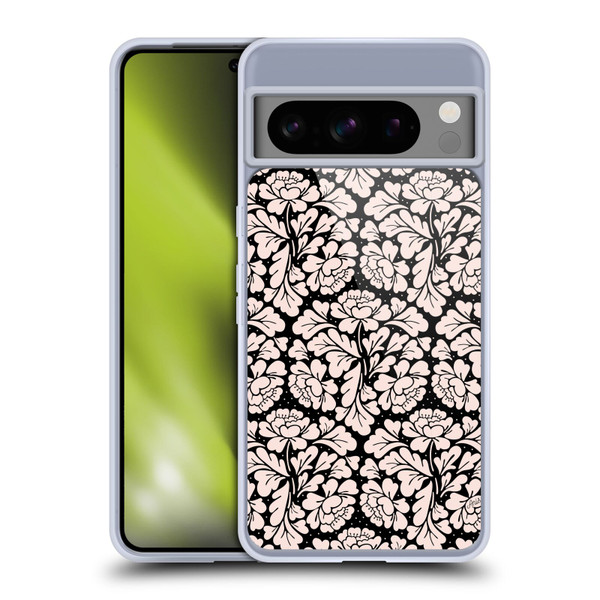 Anis Illustration Flower Pattern 2 Black 1 Soft Gel Case for Google Pixel 8 Pro