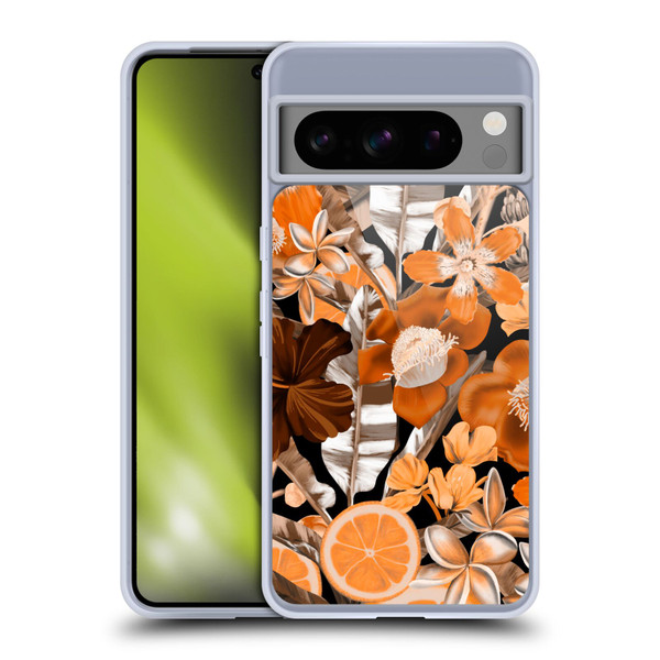 Anis Illustration Graphics Flower & Fruit Orange Soft Gel Case for Google Pixel 8 Pro