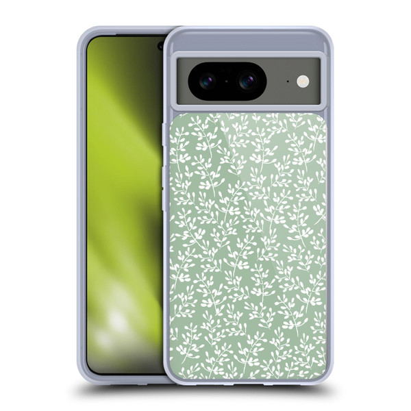 Anis Illustration Mix Pattern Tiny Leaves Green Soft Gel Case for Google Pixel 8