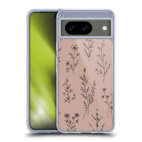 Anis Illustration Wildflowers Blush Pink Soft Gel Case for Google Pixel 8