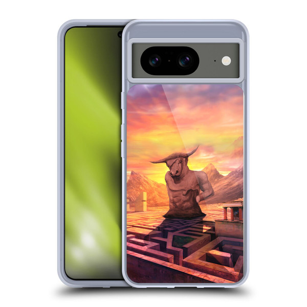 Anthony Christou Fantasy Art Minotaur In Labyrinth Soft Gel Case for Google Pixel 8