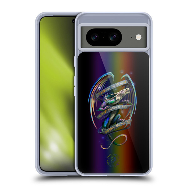 Anne Stokes Dragon Fantasy Survive The Reality Soft Gel Case for Google Pixel 8
