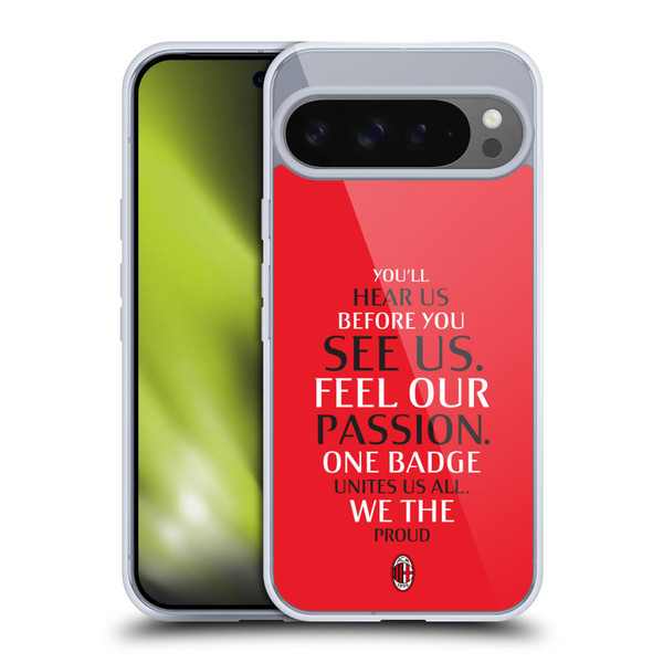 AC Milan Art Typography Soft Gel Case for Google Pixel 9 Pro XL