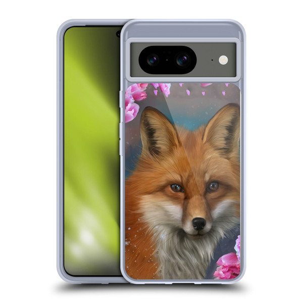 Ash Evans Animals Fox Peonies Soft Gel Case for Google Pixel 8