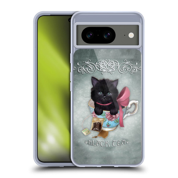 Ash Evans Black Cats Tea Soft Gel Case for Google Pixel 8