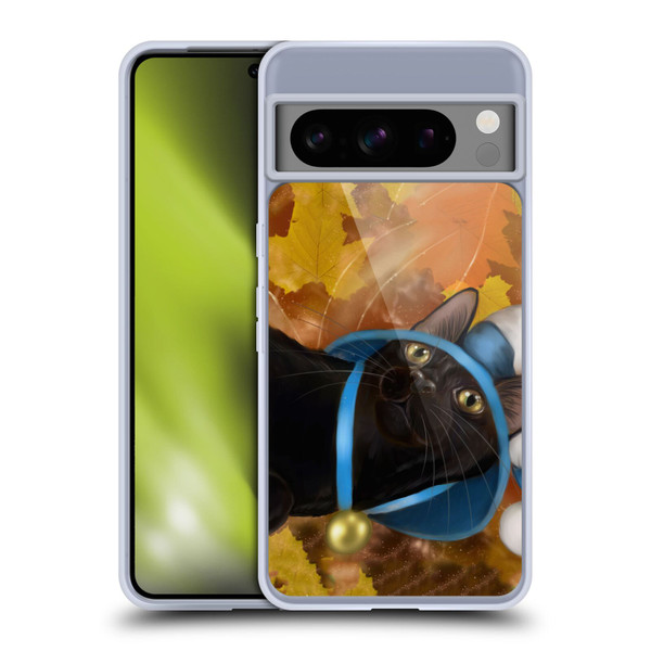 Ash Evans Black Cats Leaves Soft Gel Case for Google Pixel 8 Pro