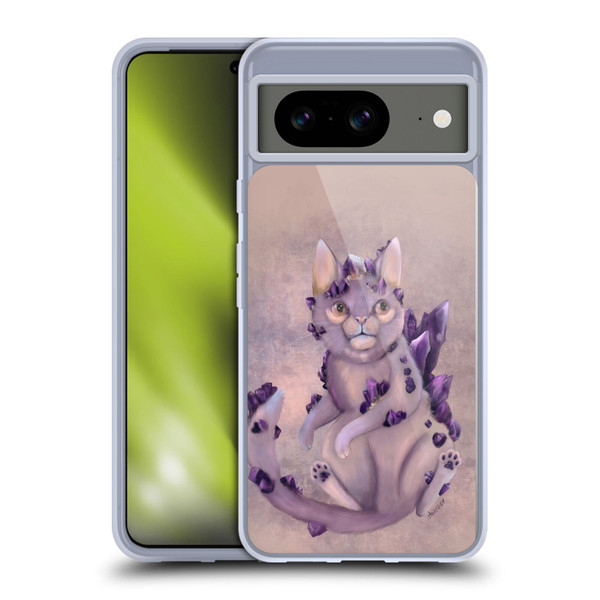 Ash Evans Graphics Amethyst Cat Soft Gel Case for Google Pixel 8