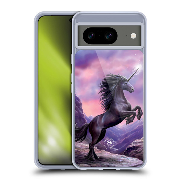 Anne Stokes Mythical Creatures Black Unicorn Soft Gel Case for Google Pixel 8