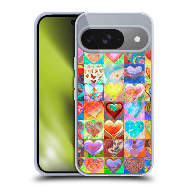 Aimee Stewart Colourful Sweets Hearts Grid Soft Gel Case for Google Pixel 9 / Pixel 9 Pro