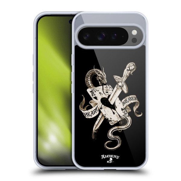 Alchemy Gothic Illustration Heart Breaker Soft Gel Case for Google Pixel 9 Pro XL