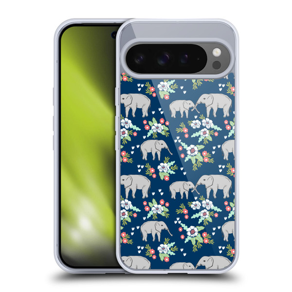 Andrea Lauren Design Animals Floral Elephant Soft Gel Case for Google Pixel 9 Pro XL