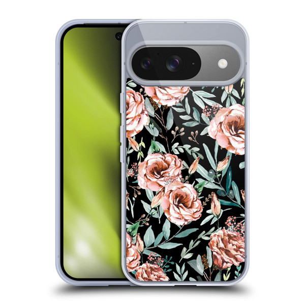 Anis Illustration Bloomers Black Soft Gel Case for Google Pixel 9 / Pixel 9 Pro