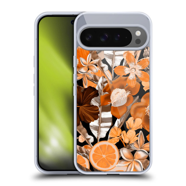Anis Illustration Graphics Flower & Fruit Orange Soft Gel Case for Google Pixel 9 Pro XL
