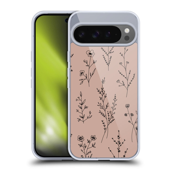 Anis Illustration Wildflowers Blush Pink Soft Gel Case for Google Pixel 9 Pro XL