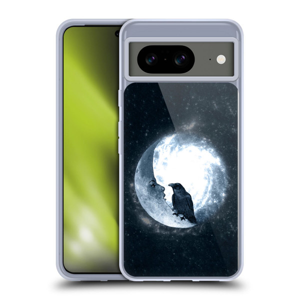 Barruf Animals Crow and Its Moon Soft Gel Case for Google Pixel 8