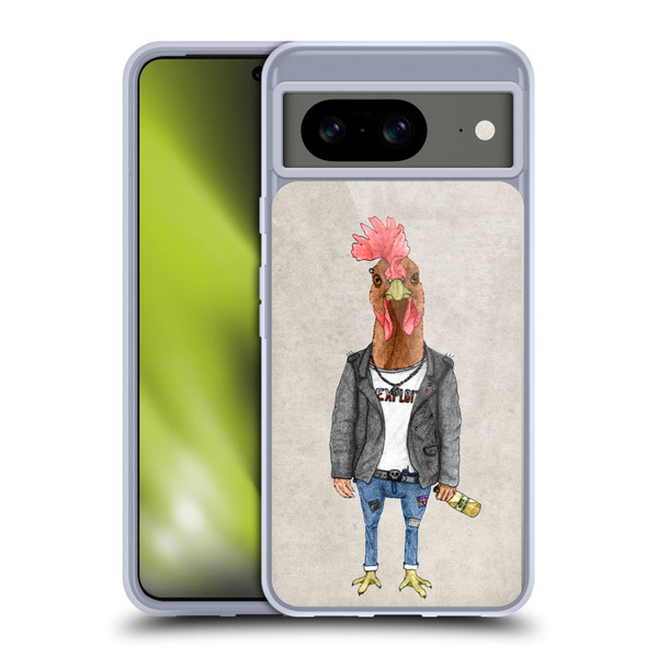 Barruf Animals Punk Rooster Soft Gel Case for Google Pixel 8