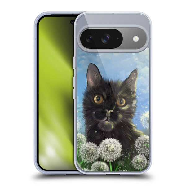 Ash Evans Black Cats 2 Dandelions Soft Gel Case for Google Pixel 9 / Pixel 9 Pro