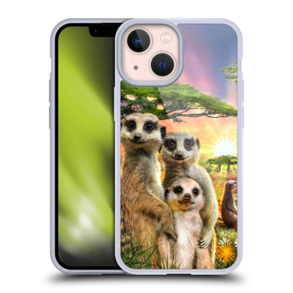 Aimee Stewart Animals Meerkats Soft Gel Case for Apple iPhone 13 Mini