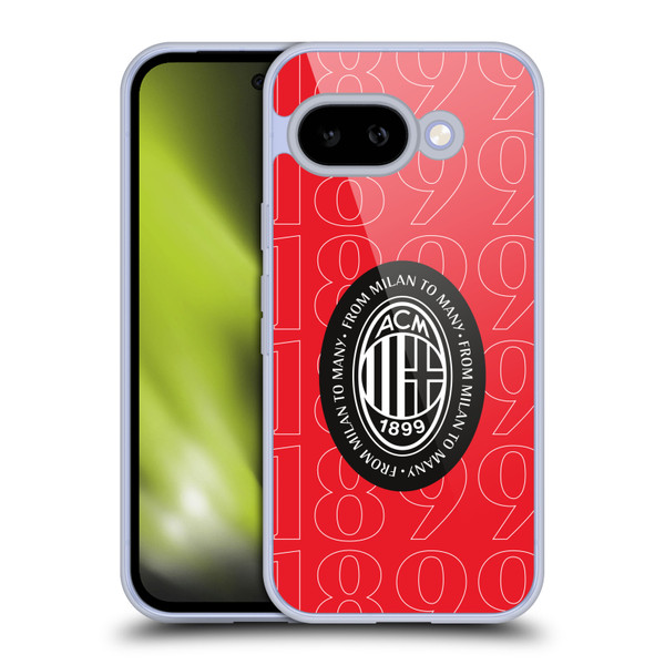 AC Milan Art 1899 Black Logo Soft Gel Case for Google Pixel 9A