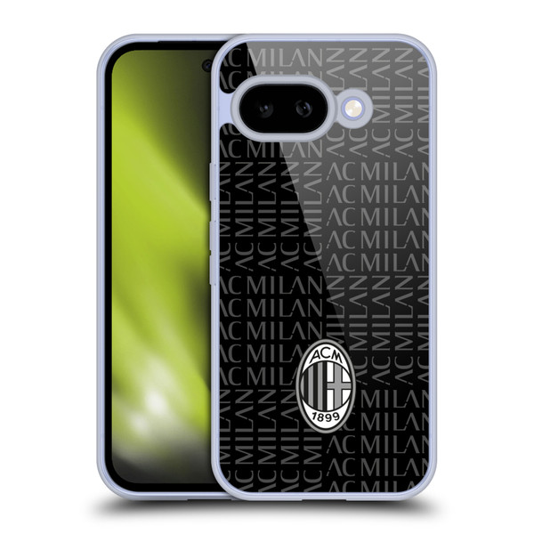 AC Milan Crest Patterns Black And Grey Soft Gel Case for Google Pixel 9A