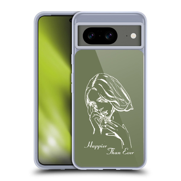 Billie Eilish Happier Than Ever Album Stencil Green Soft Gel Case for Google Pixel 8