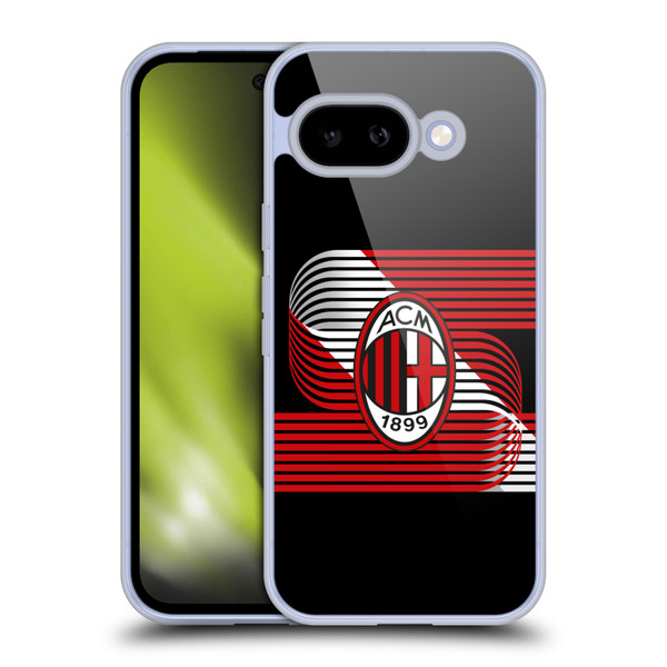 AC Milan Crest Patterns Diagonal Soft Gel Case for Google Pixel 9A