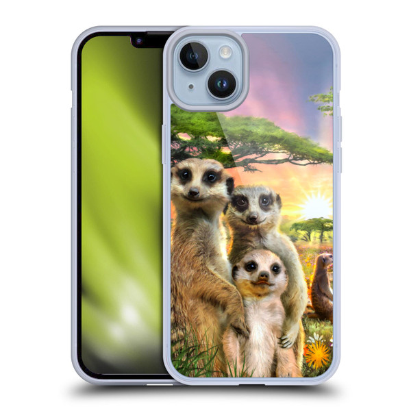 Aimee Stewart Animals Meerkats Soft Gel Case for Apple iPhone 14 Plus