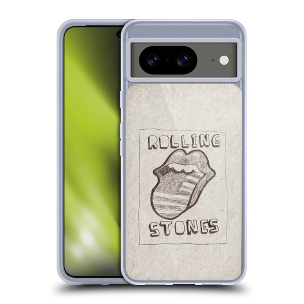 The Rolling Stones Graphics Sketch USA Flag Soft Gel Case for Google Pixel 8