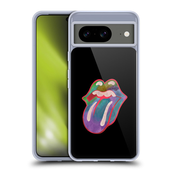 The Rolling Stones Graphics Watercolour Tongue Soft Gel Case for Google Pixel 8