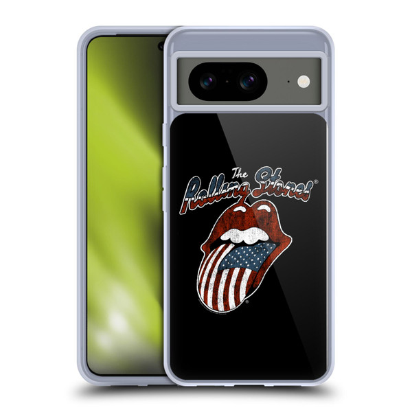 The Rolling Stones Key Art US Flag Tongue Soft Gel Case for Google Pixel 8