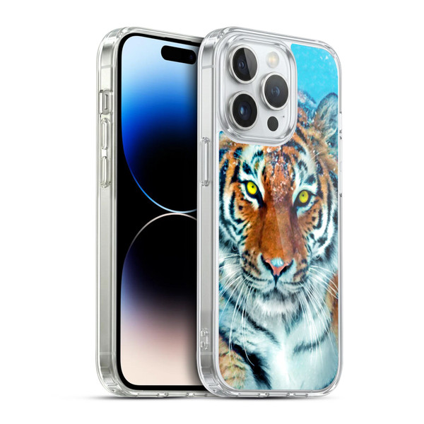 Aimee Stewart Animals Yellow Tiger Soft Gel Case for Apple iPhone 14 Pro & MagSafe