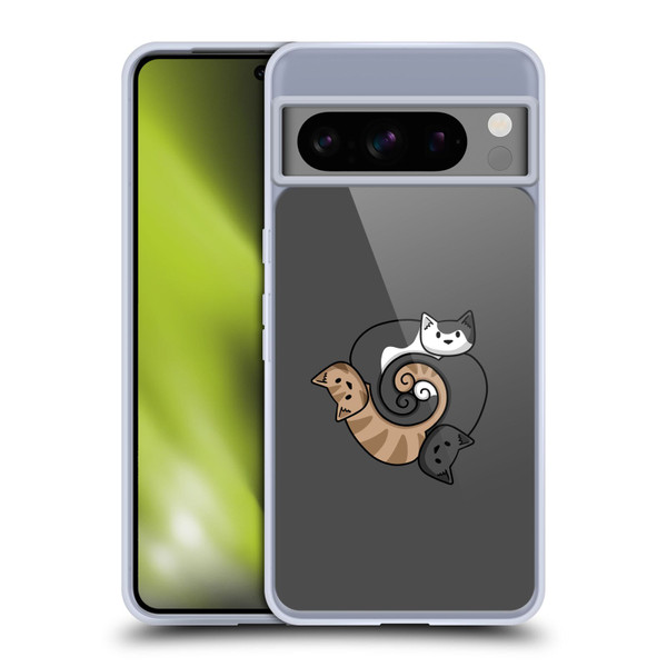 Beth Wilson Doodle Cats 2 Three Triskelion Soft Gel Case for Google Pixel 8 Pro