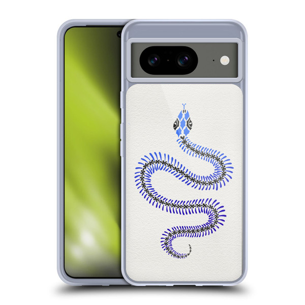 Cat Coquillette Animals Blue Ombre Snake Skeleton Soft Gel Case for Google Pixel 8