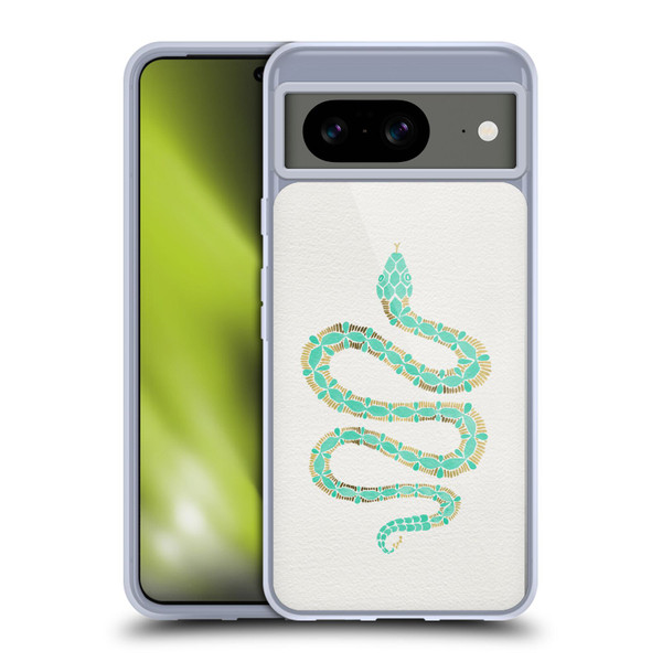 Cat Coquillette Animals Snake Mint Soft Gel Case for Google Pixel 8