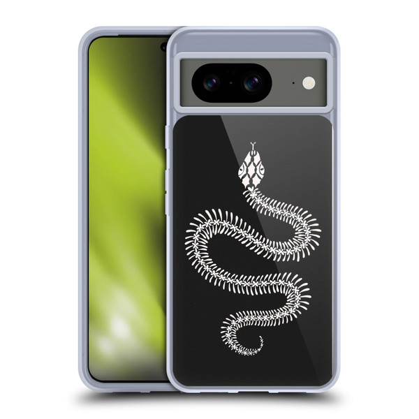 Cat Coquillette Animals White Ombre Snake Skeleton Soft Gel Case for Google Pixel 8
