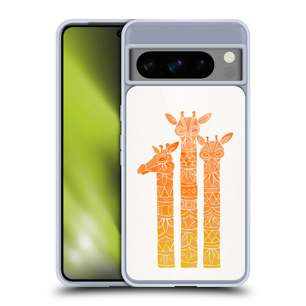 Cat Coquillette Animals Orange Ombre Giraffes Soft Gel Case for Google Pixel 8 Pro