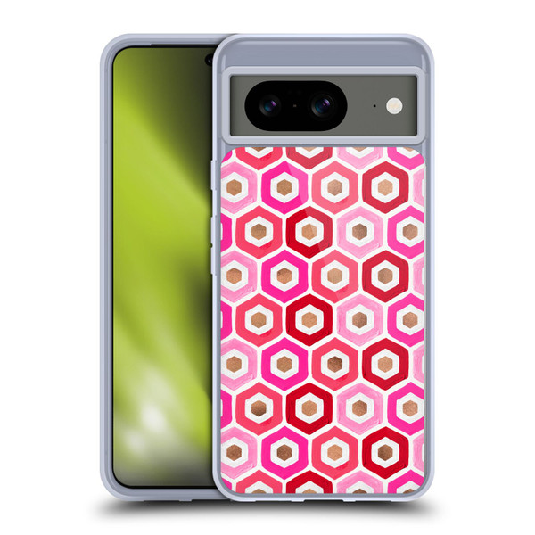 Cat Coquillette Patterns 6 Honeycomb Pink Soft Gel Case for Google Pixel 8