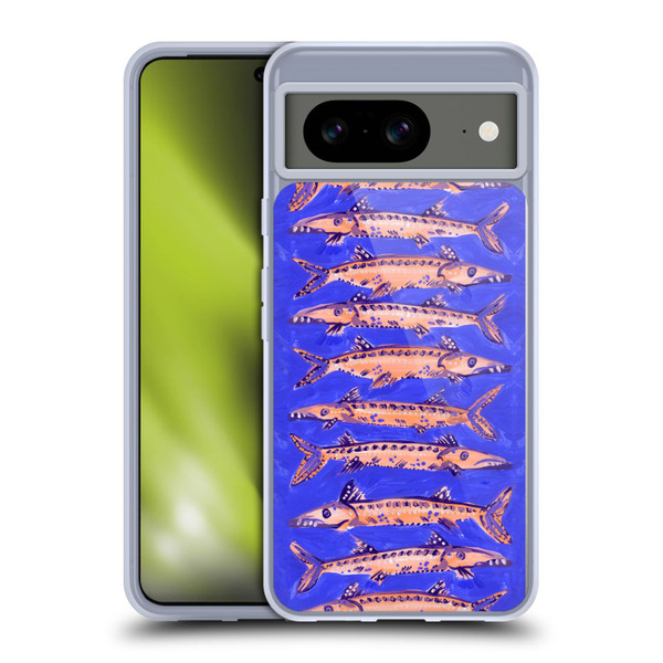 Cat Coquillette Sea Barracuda Blue Soft Gel Case for Google Pixel 8