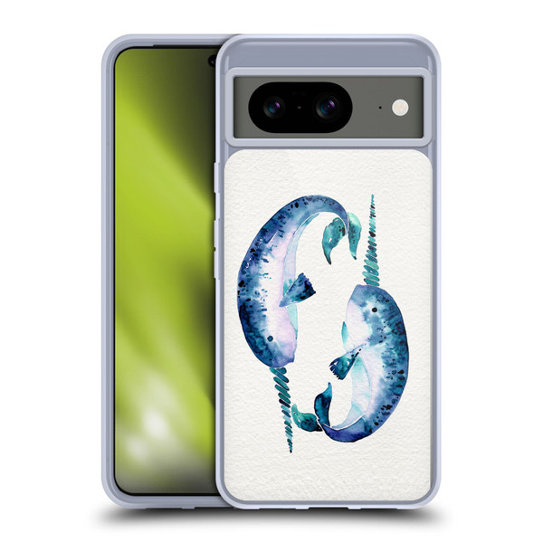 Cat Coquillette Sea Blue Narwhals Soft Gel Case for Google Pixel 8