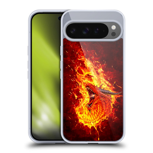 Christos Karapanos Mythical Through The Flames Soft Gel Case for Google Pixel 9 Pro XL