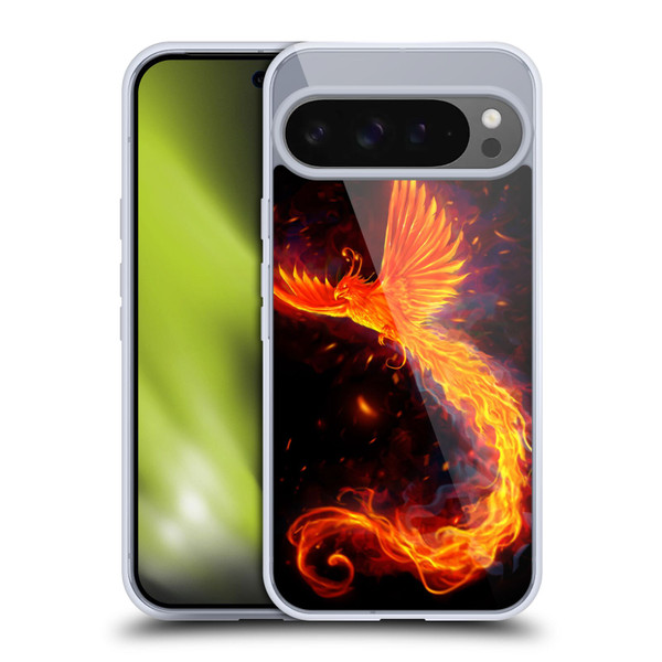 Christos Karapanos Phoenix Immortal Flames Alternative Soft Gel Case for Google Pixel 9 Pro XL