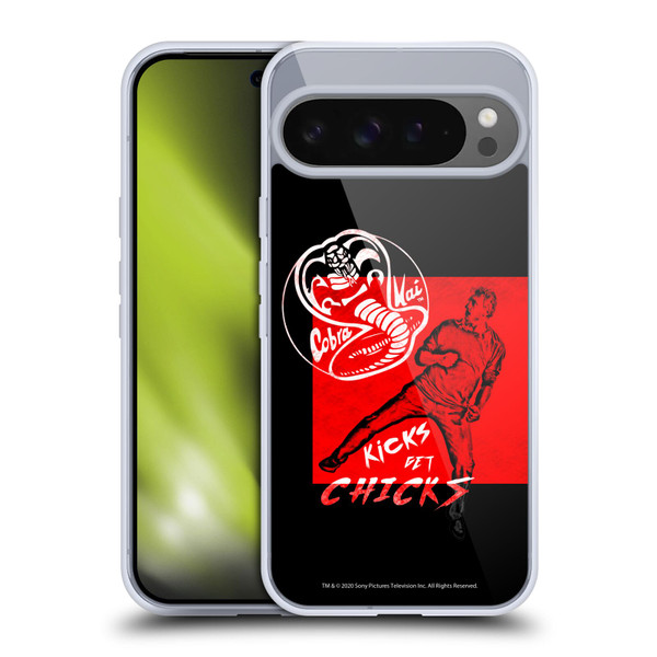 Cobra Kai Composed Art John Lawrence Kicks Soft Gel Case for Google Pixel 9 Pro XL