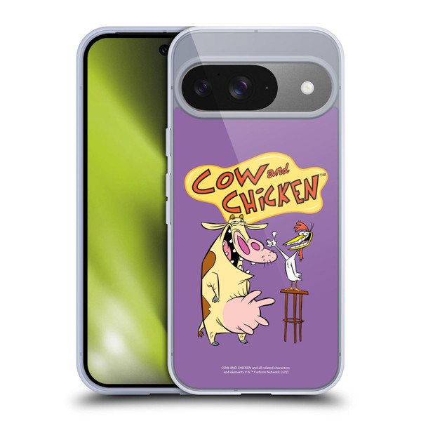 Cow and Chicken Graphics Character Art Soft Gel Case for Google Pixel 9 / Pixel 9 Pro